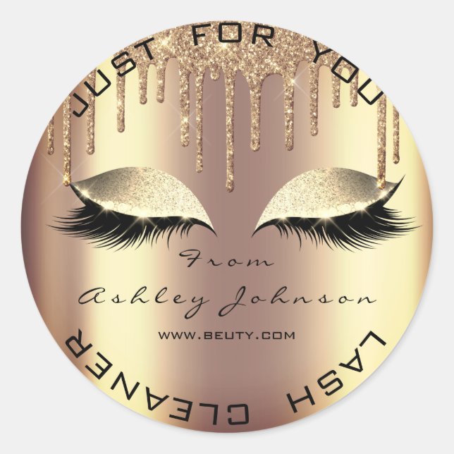 Sticker Rond Nom Beauté Salon Drivers Honey Gold Lashes Cleaner (Devant)