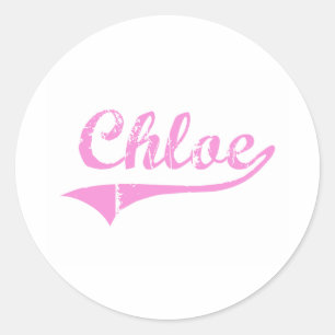 Sticker Rond Nom classique de style de Chloe