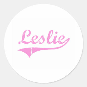 Sticker Rond Nom classique de style de Leslie