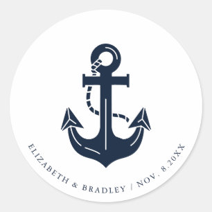 Sticker Rond Nom de bateau nautique personnalisé pour mariage A