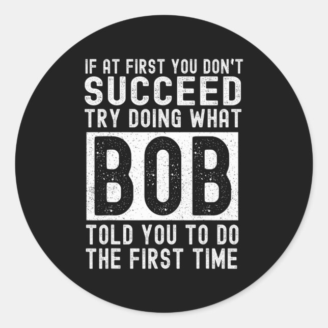 Sticker Rond nom de bob anniversaire personnalisé drôle Noël jo (Devant)