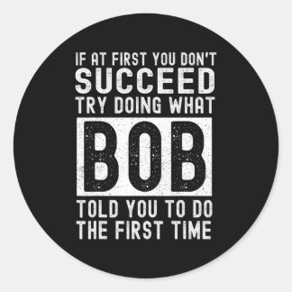 Sticker Rond nom de bob anniversaire personnalisé drôle Noël jo