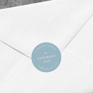 Sticker Rond Nom de famille de couleur modifiable Adresse de re