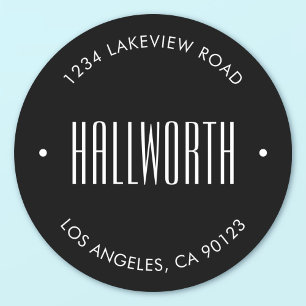 Sticker Rond Nom de famille élégant modifiable & Texte circulai