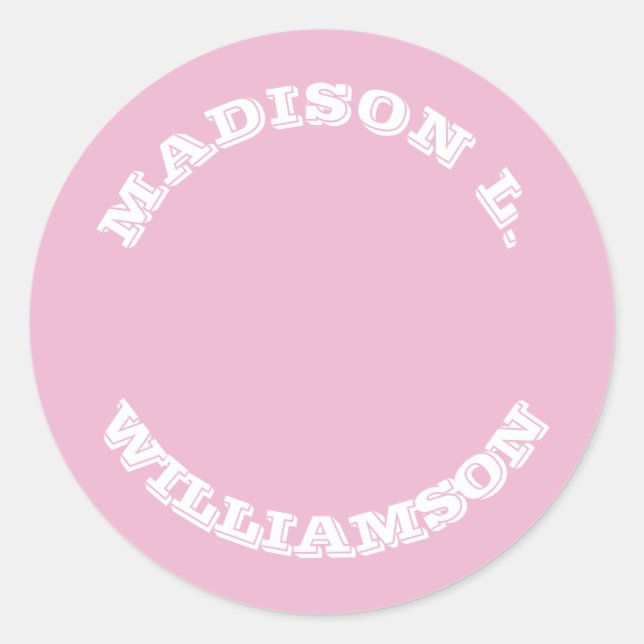 Sticker Rond Nom de la Personnaliser nom de famille lettres cou (Devant)