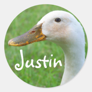Sticker Rond nom de l'autocollant : Justin