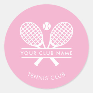 Sticker Rond Nom de l'équipe du Country Club de Tennis Rose