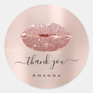 Sticker Rond Nom de remerciement Sweet16th Rose Fête des mariée