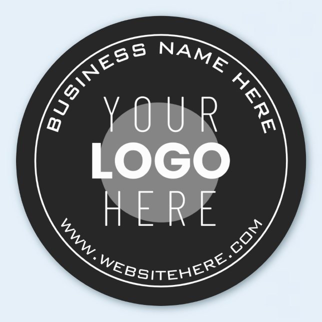 Sticker Rond Nom de votre entreprise, site Web + image téléchar (Créateur téléchargé)