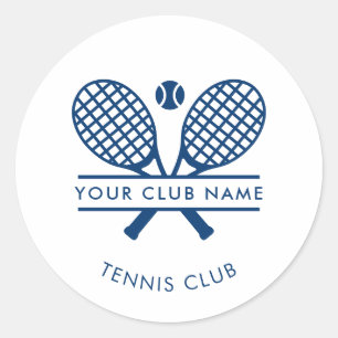 Sticker Rond Nom d'équipe moderne de club de tennis personnalis