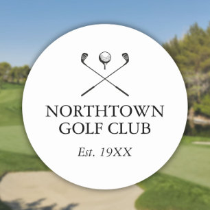 Sticker Rond Nom du Club de Golf Classique