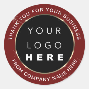 Sticker Rond Nom du logo Merci Web Shop Gold Bourgogne