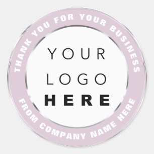 Sticker Rond Nom du logo Merci Web Shopping Argent Poudre