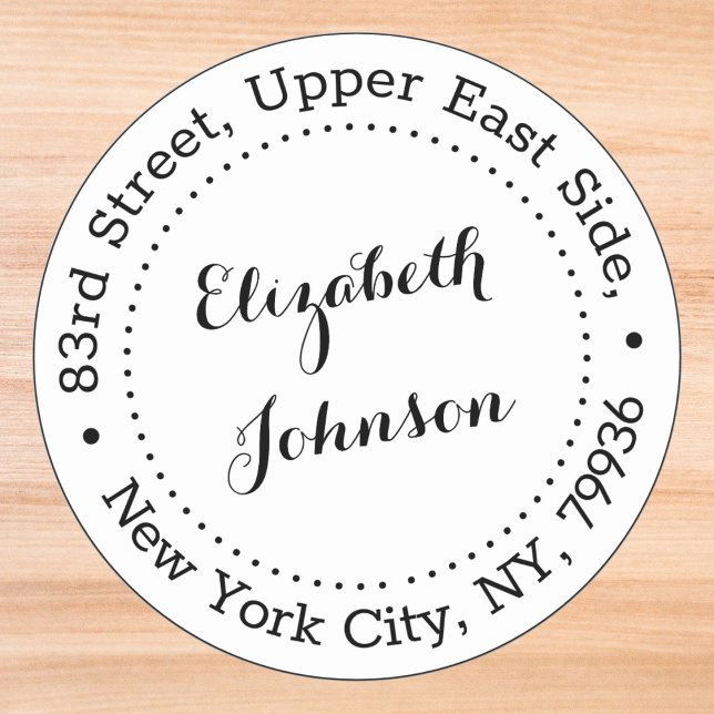 Sticker Rond Nom élégant moderne Adresse de retour personnalisé (Modern Elegant Name Return Address Personalized Classic Round Sticker)