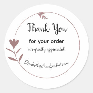 Sticker Rond Nom et message modifiables simple cercle de fleurs