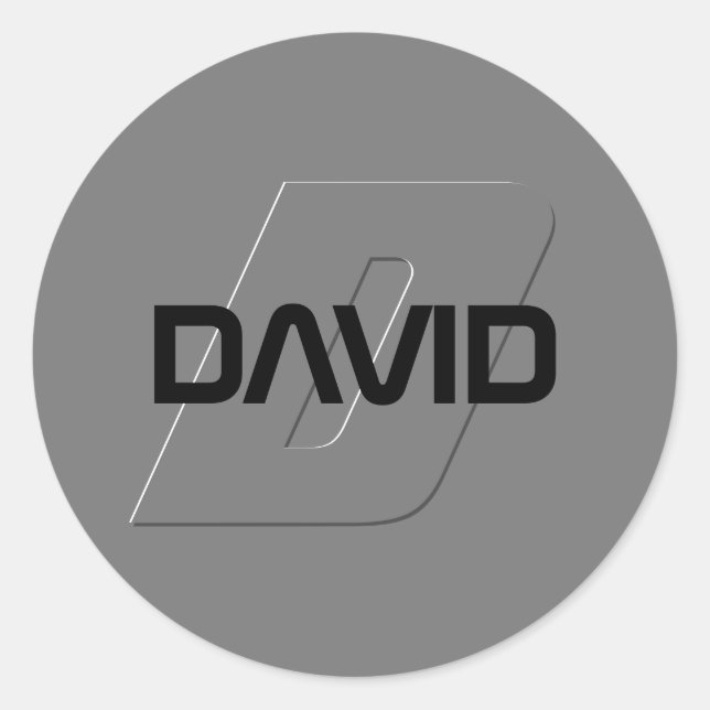 Sticker Rond Nom et monogramme personnalisables du cool (Devant)