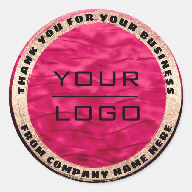 Sticker Rond Nom Gold Custom Logo Cake Sweet Thank Red (Devant)