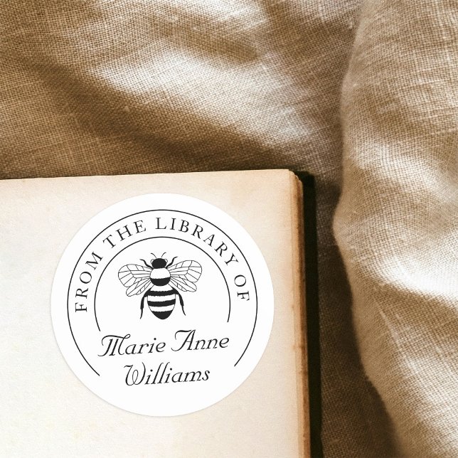 Sticker Rond Nom Personnalisé A Été De La Bibliothèque Du Livre (Créateur téléchargé)