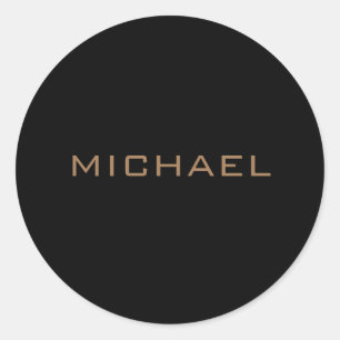 Sticker Rond Nom personnalisé Black Gold