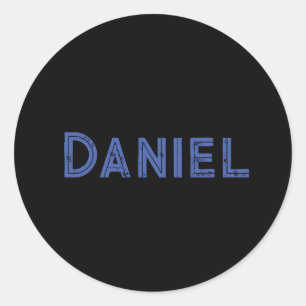 Sticker Rond Nom personnalisé bleu sur le noir