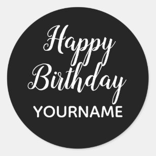 Joyeux Anniversaire Noir Et Blanc Autocollants Stickers 147