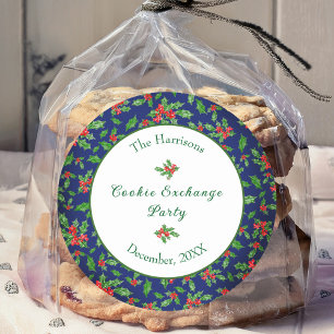 Sticker Rond Nom personnalisé de la fête d'échange de cookies d