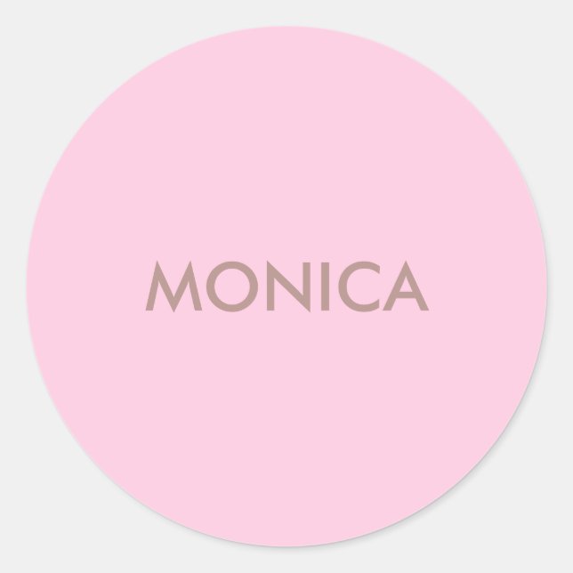 Sticker Rond Nom personnalisé girly rose (Devant)