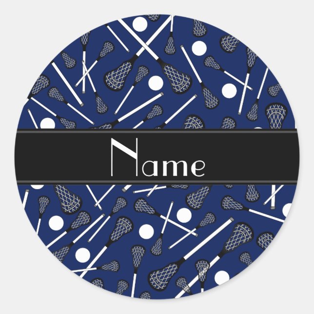 Sticker Rond Nom personnalisé marine bleu crosse (Devant)