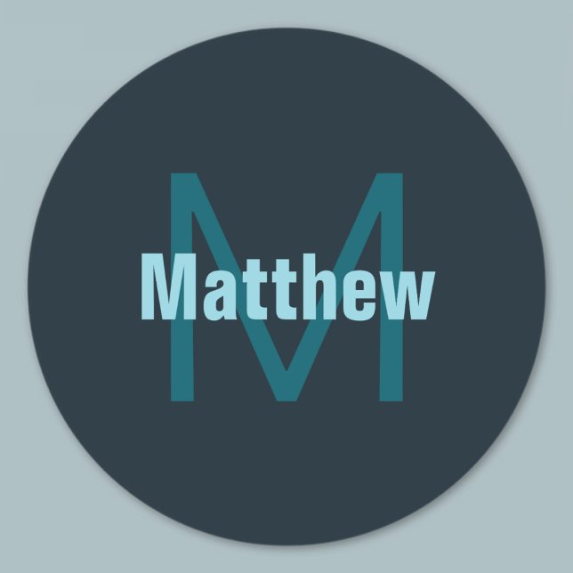 Sticker Rond Nom simple en gras personnalisable en monogramme (Créateur téléchargé)