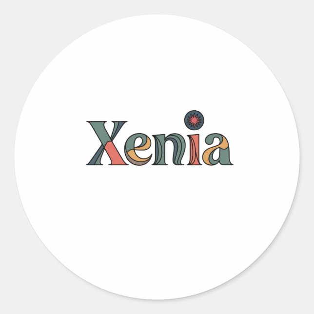 Sticker Rond nom xenia (Devant)