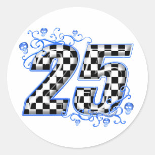 Sticker Rond nombre 25 de emballage bleu