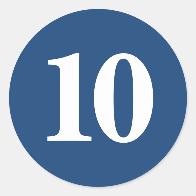 Sticker Rond Nombre Dix fournitures de planification simple 10  (Devant)