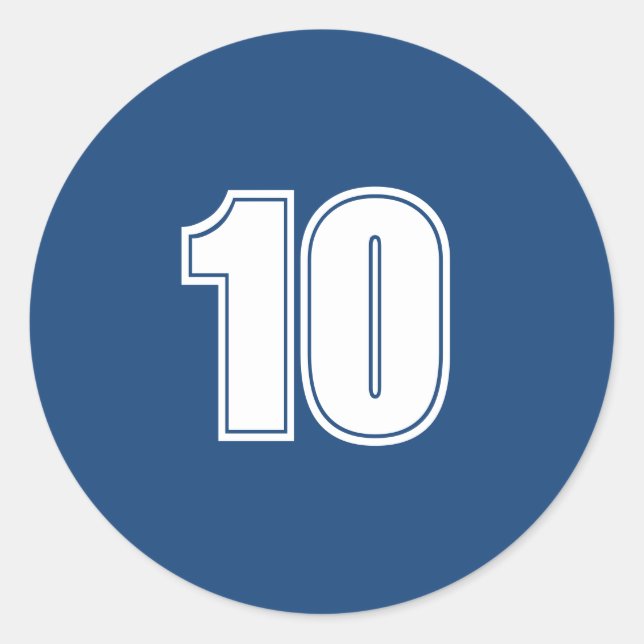 Sticker Rond Nombre Dix fournitures de planification simple 10  (Devant)