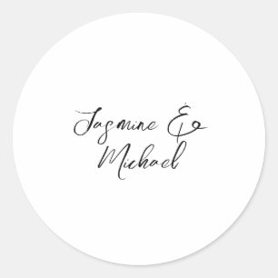 Sticker Rond Noms de calligraphie chic adorables mariages