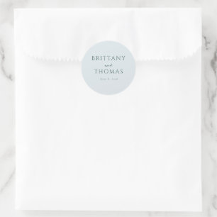 Sticker Rond Noms Minimalistes Turquoise Élégants