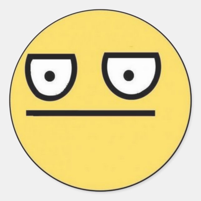Sticker Rond Non amusé (Devant)