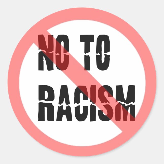 Sticker Rond Non Au Racisme (Devant)