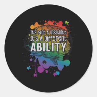 Sticker Rond Non Handicap Une capacité différente Autisme