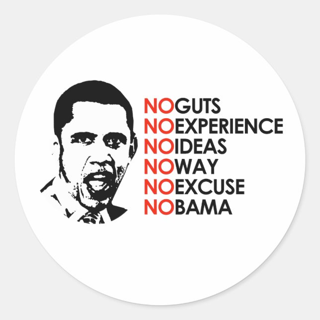 STICKER ROND NON, IL NE PEUT PAS (Devant)