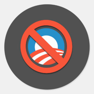 Sticker Rond NON "O" / Non Obama