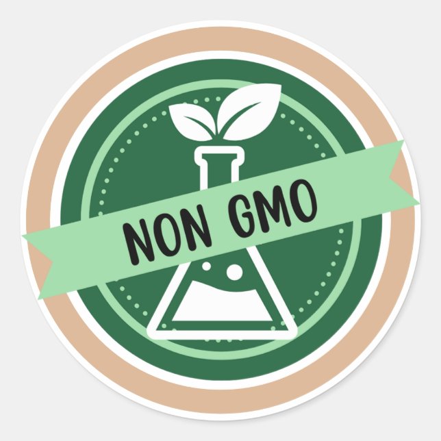 Sticker Rond Non OGM, ingrédients biologiques (Devant)
