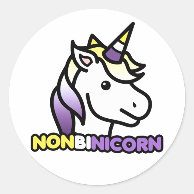 Sticker Rond Nonbinicorne (Devant)