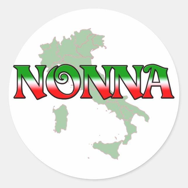 Sticker Rond Nonna (grand-mère italienne) (Devant)