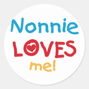 Sticker Rond Nonnie aime moi t-shirts et cadeaux