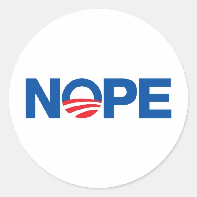 Sticker Rond Nope Obama (Devant)