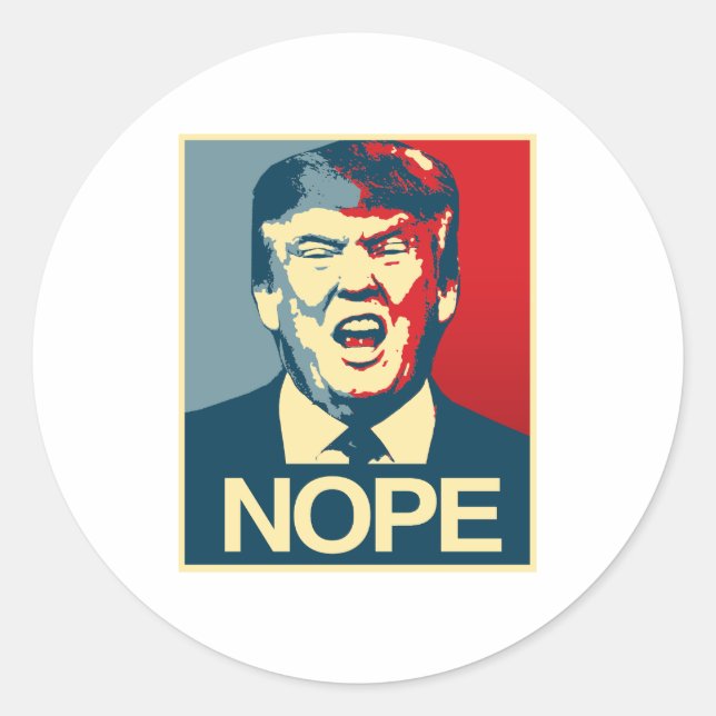 Sticker Rond NOPE - Poster anti-Trump - Anti-Trump - (Devant)