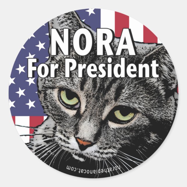 Sticker Rond Nora Pour Président N° 7 (Devant)