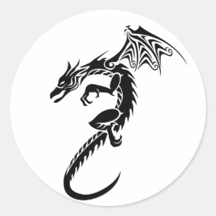 Sticker Rond Norbert le dragon noir