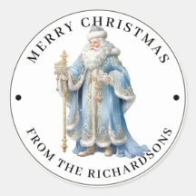 Nordic Santa, German St Nick Blue Merry Christmas 