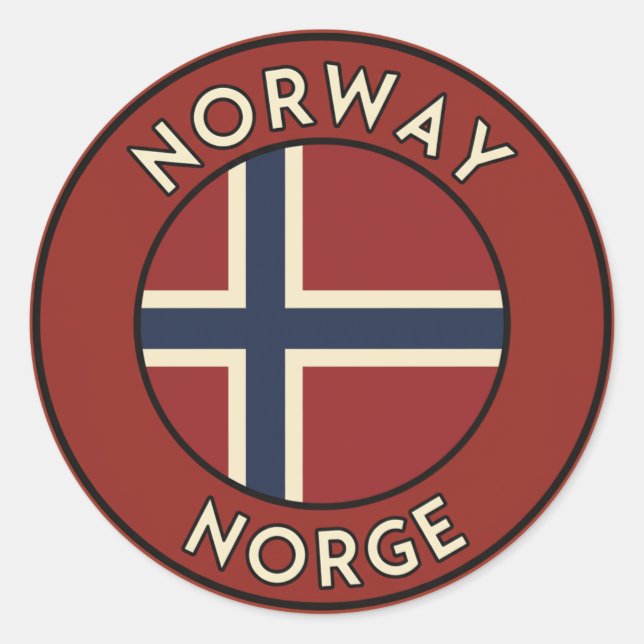 Sticker Rond Norge Norway (Devant)
